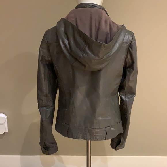 Gray leather jacket size S - Picture 4 of 7